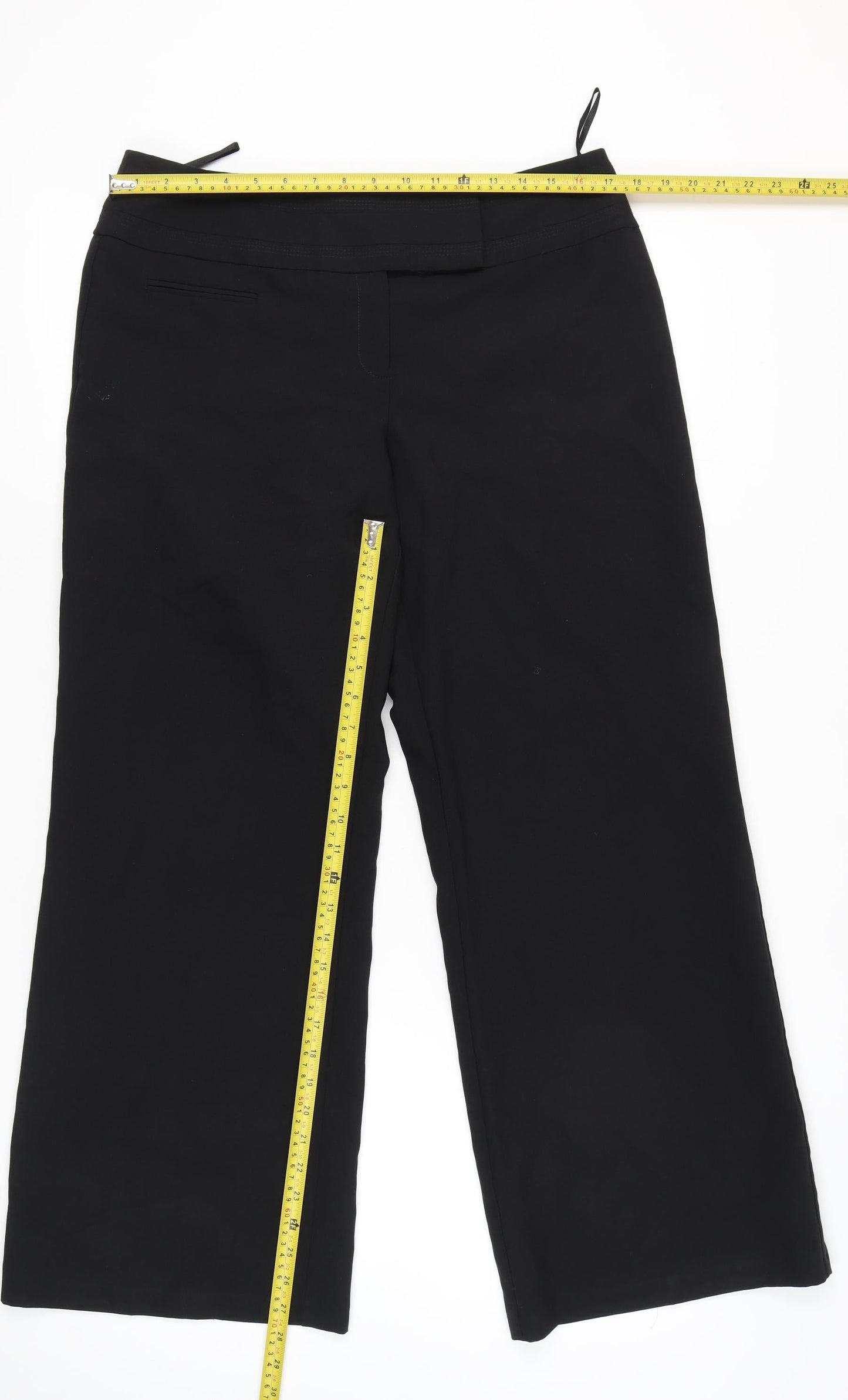 E-vie Collection Women's Black Size 14 Straight Leg Trousers