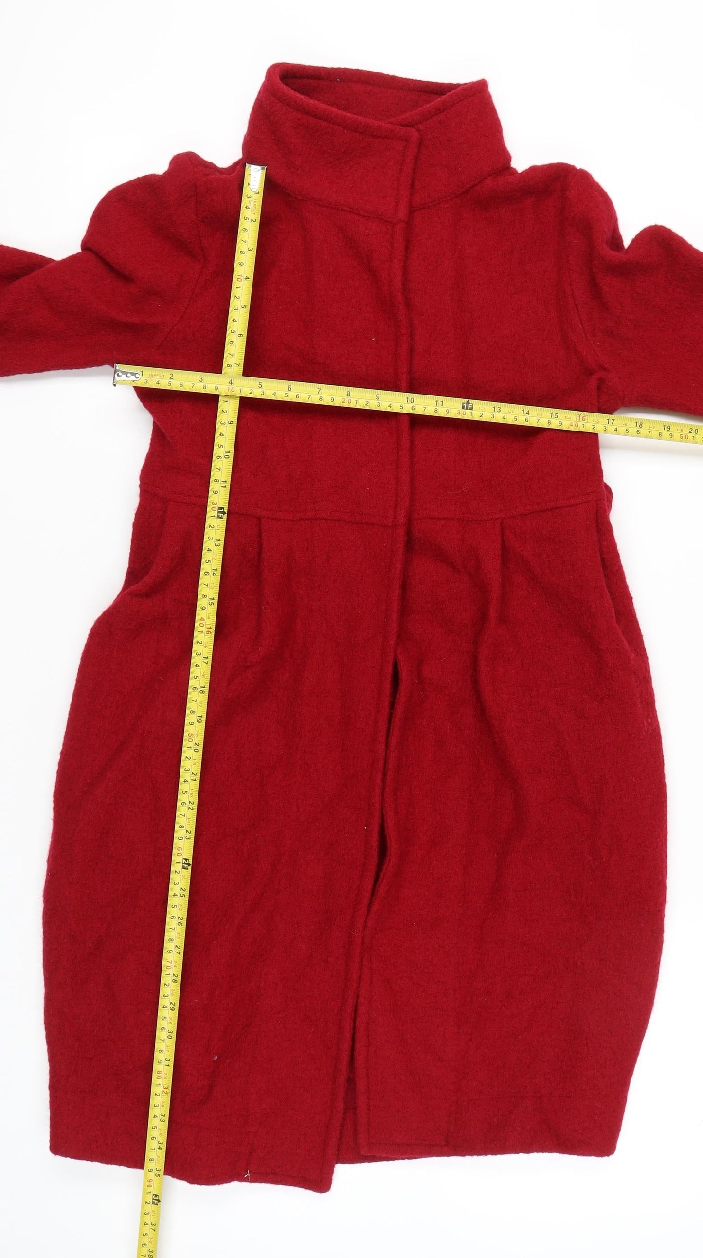 Womens UK Size 12 Zara Red Overcoat