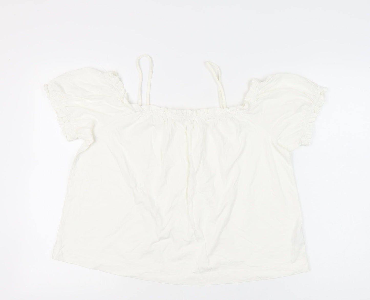 Womens UK Size L H&M White Peasant Blouse