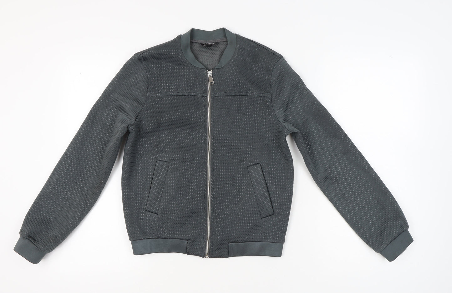 Womens UK Size 8 Topshop Grey Bomber Jacket
