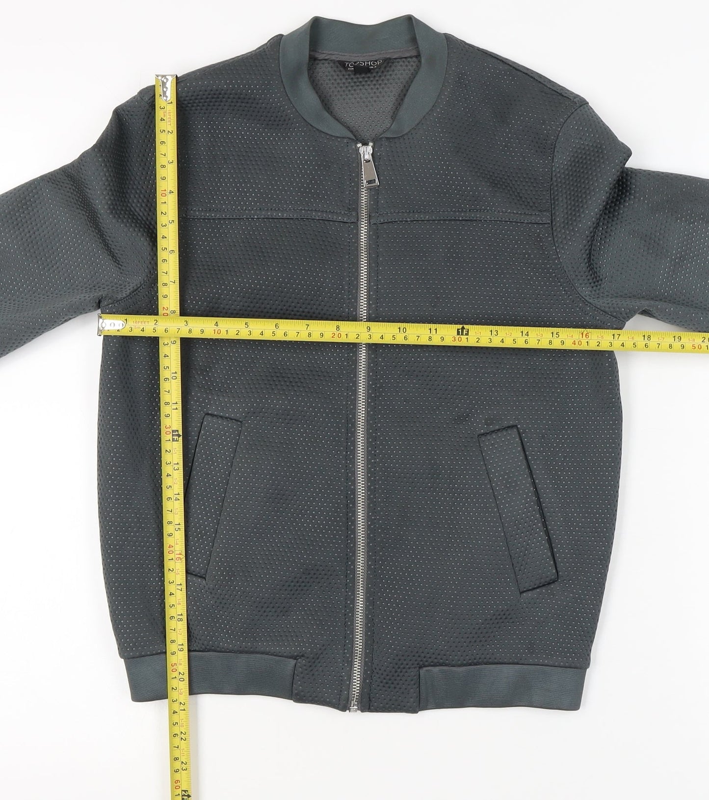Womens UK Size 8 Topshop Grey Bomber Jacket