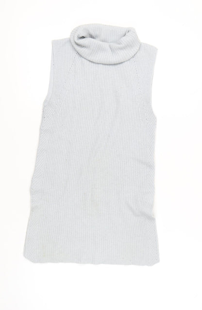 Jigsaw Women’s Grey Roll Neck Sleeveless Knit Jumper Vest XS