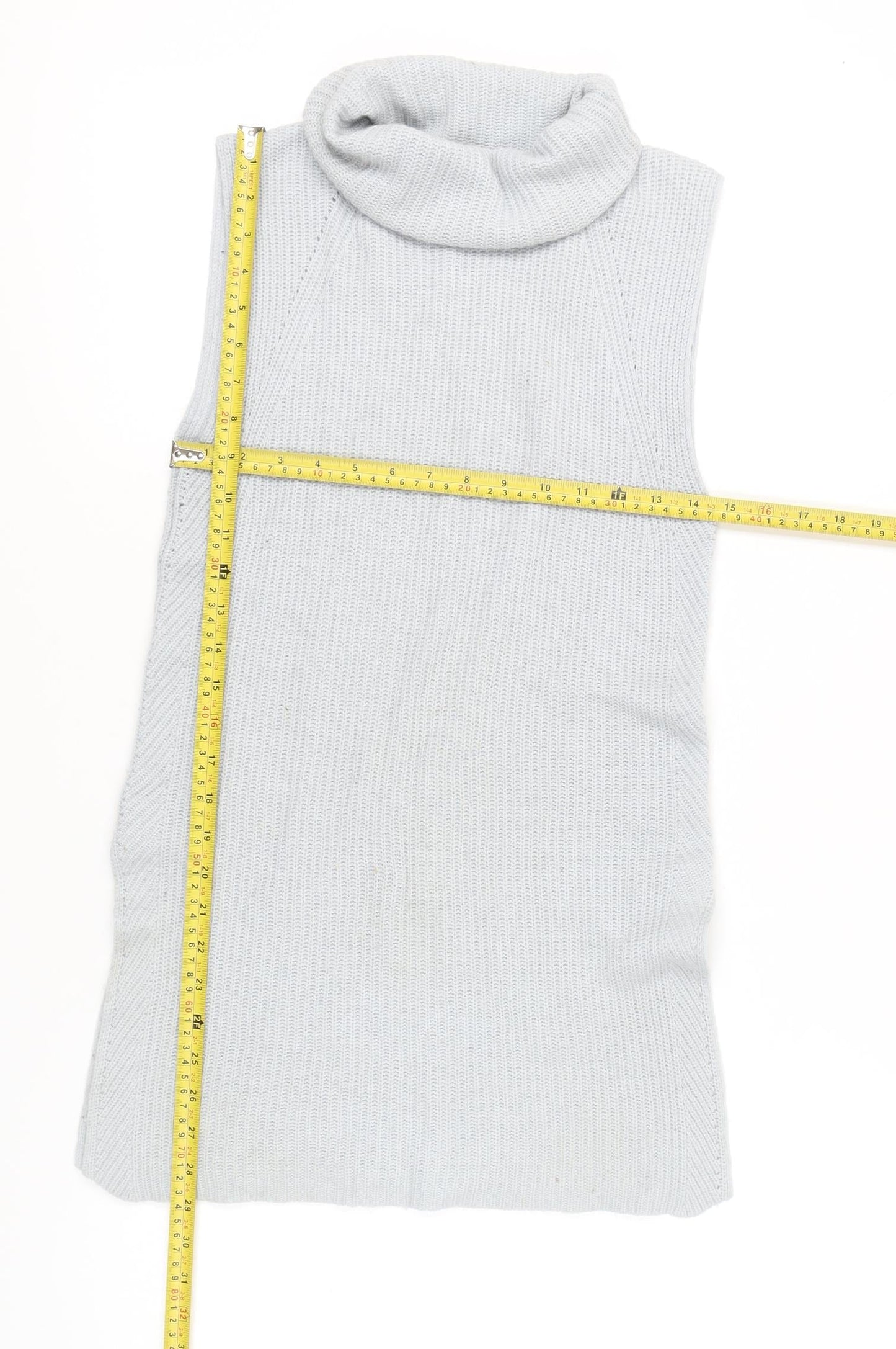 Jigsaw Women’s Grey Roll Neck Sleeveless Knit Jumper Vest XS