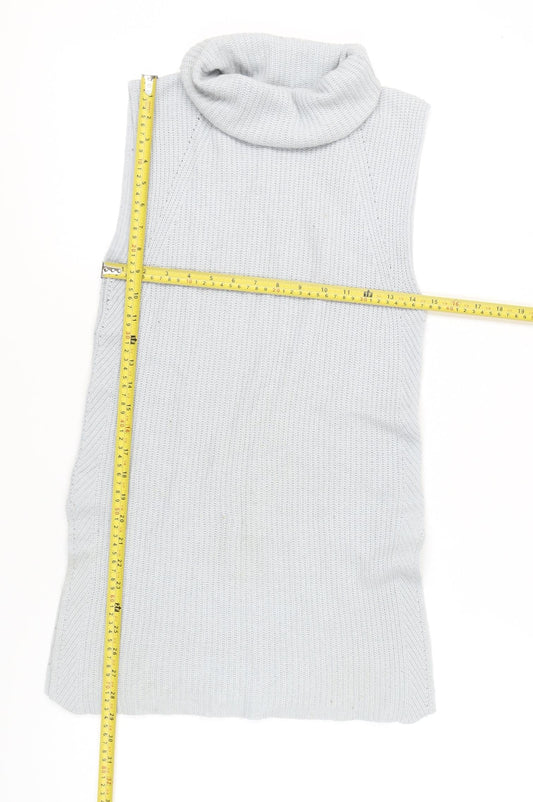 Jigsaw Women’s Grey Roll Neck Sleeveless Knit Jumper Vest XS