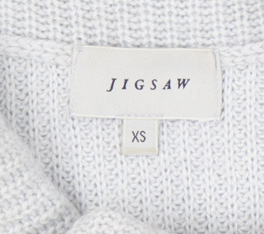 Jigsaw Women’s Grey Roll Neck Sleeveless Knit Jumper Vest XS