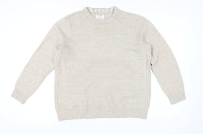 Fat Face Men's Beige XL Crew Neck Pullover Jumper Knit Autumn Winter