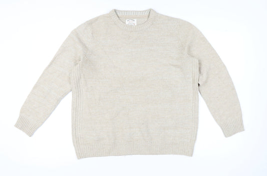 Fat Face Men's Beige XL Crew Neck Pullover Jumper Knit Autumn Winter