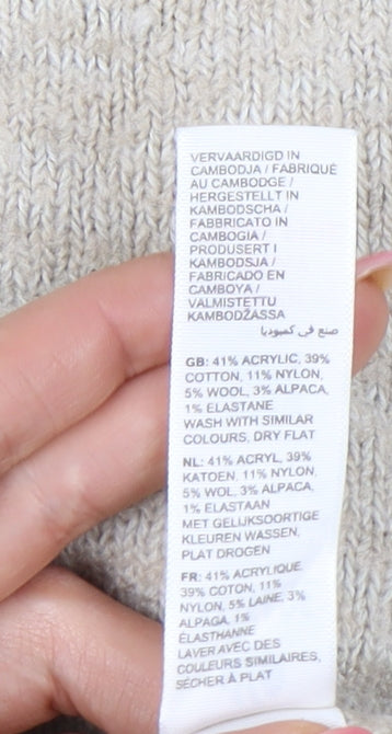 Fat Face Men's Beige XL Crew Neck Pullover Jumper Knit Autumn Winter