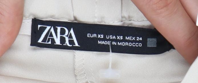 Womens UK Size XS Zara Regular Fit Cargo Beige Trousers