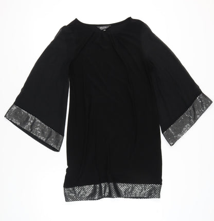 Billie & Blossom Women’s Black Sequin Trim Shift Dress Size 14