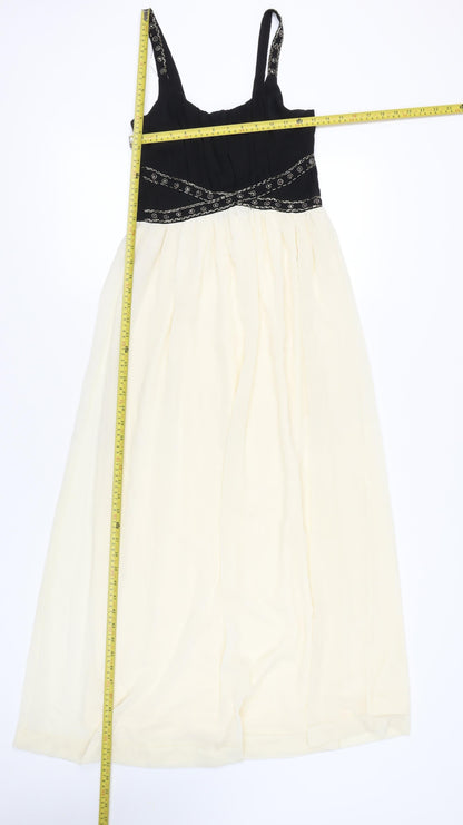 New Look Women’s Black & Ivory Maxi Dress Size 8 Sleeveless