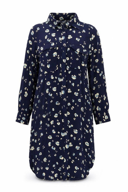Next Women’s Blue Animal Print Shirt Dress Size 8 Viscose Casual