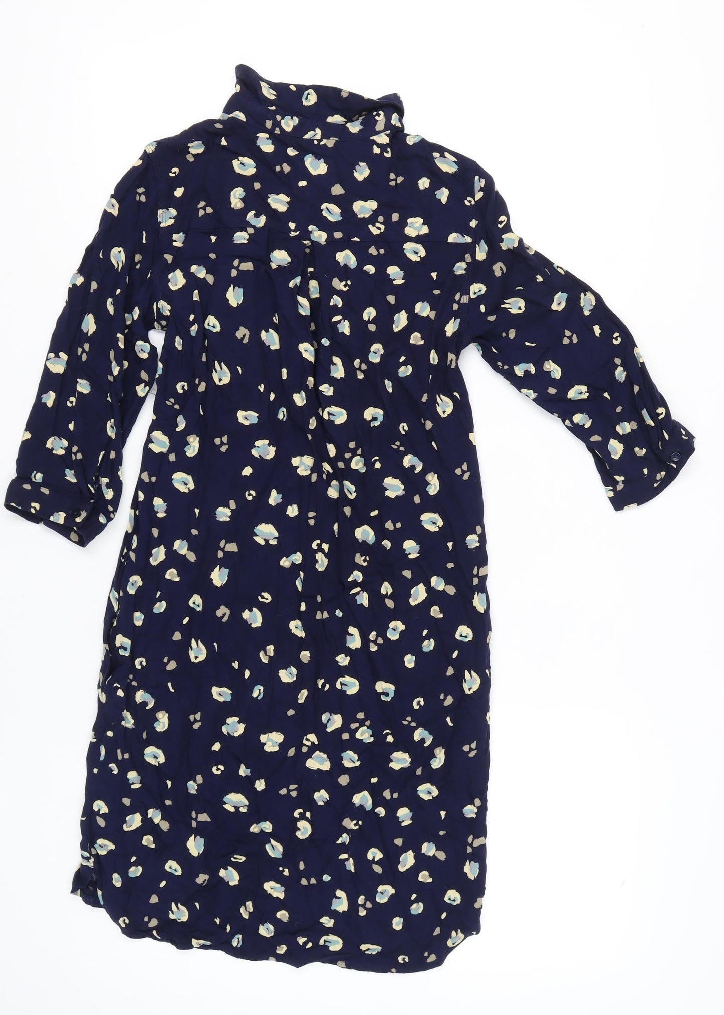 Next Women’s Blue Animal Print Shirt Dress Size 8 Viscose Casual
