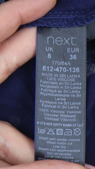 Next Women’s Blue Animal Print Shirt Dress Size 8 Viscose Casual