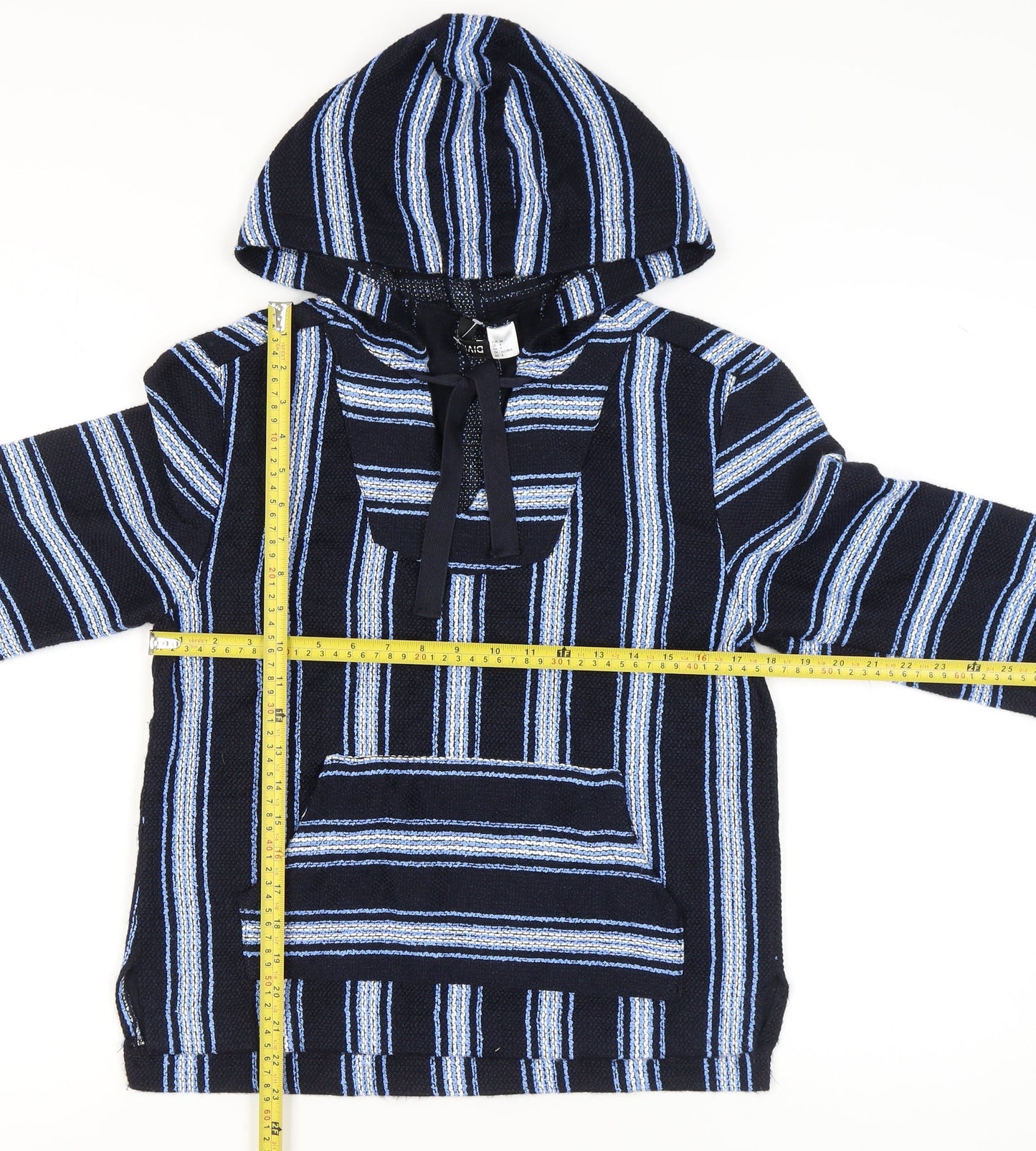 H&M Divided Women’s Blue Striped Pullover Hoodie Size 6