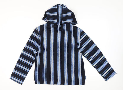 H&M Divided Women’s Blue Striped Pullover Hoodie Size 6