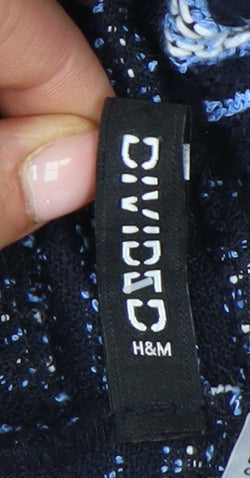 H&M Divided Women’s Blue Striped Pullover Hoodie Size 6