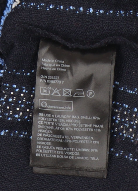 H&M Divided Women’s Blue Striped Pullover Hoodie Size 6