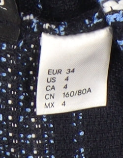 H&M Divided Women’s Blue Striped Pullover Hoodie Size 6