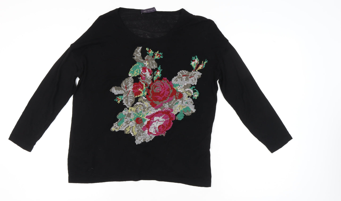 Womens UK Size 8 Marks and Spencer Black Pullover Jumper