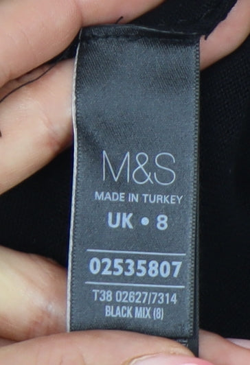 Womens UK Size 8 Marks and Spencer Black Pullover Jumper