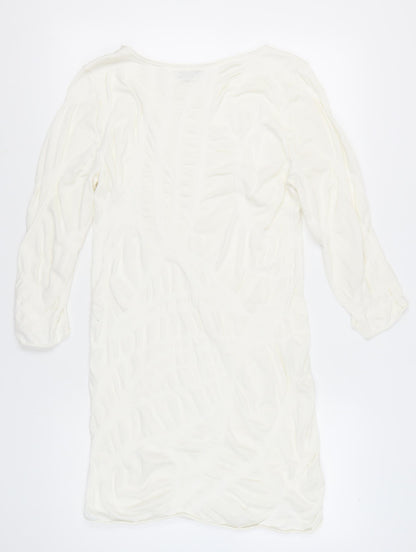 Evelin Brandt Women’s Ivory Sheath Dress Size 12 Knee Length 3/4 Sleeve