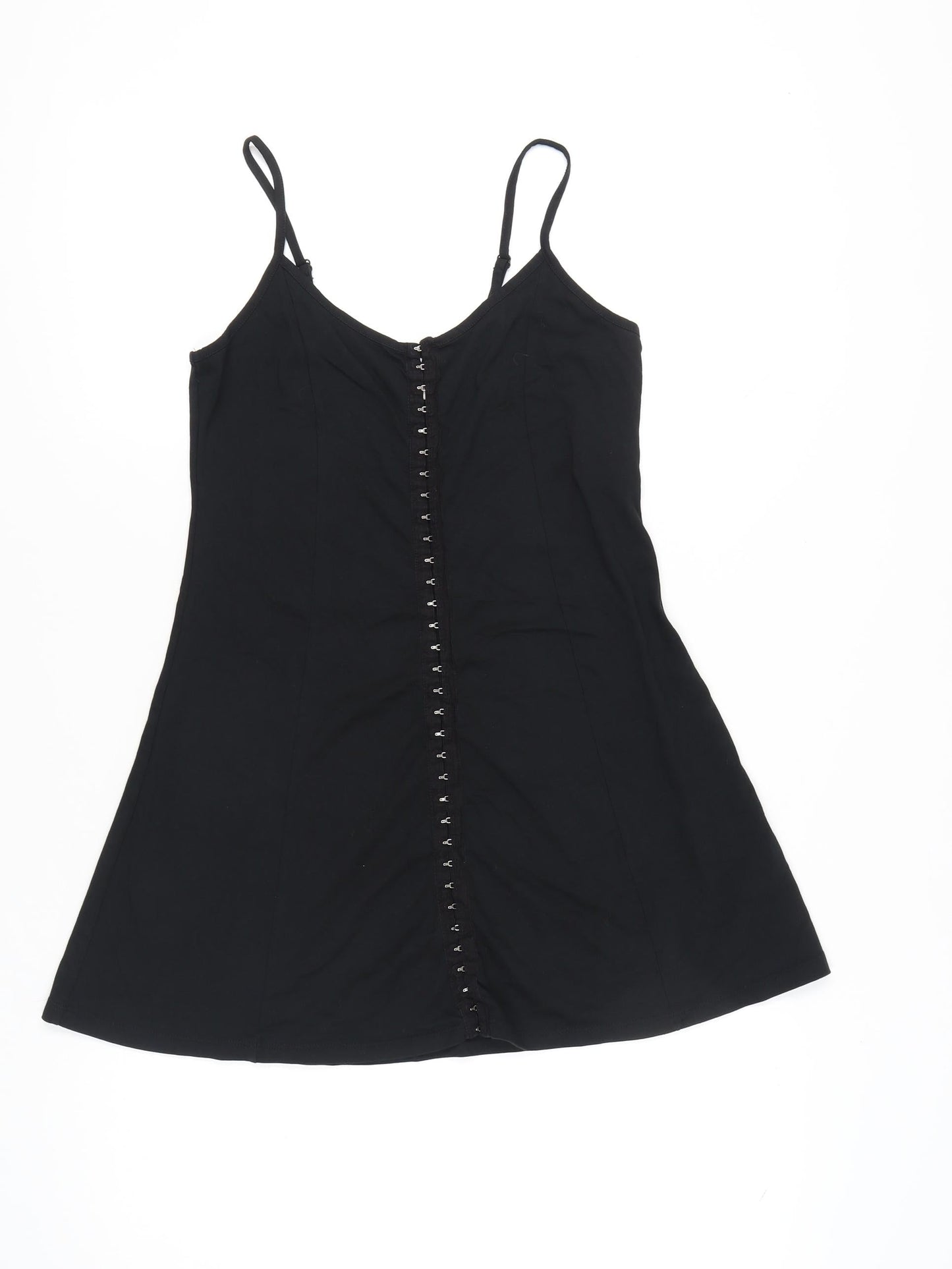 ASOS Women's Black Size 10 Slip Dress Hook & Eye Strappy