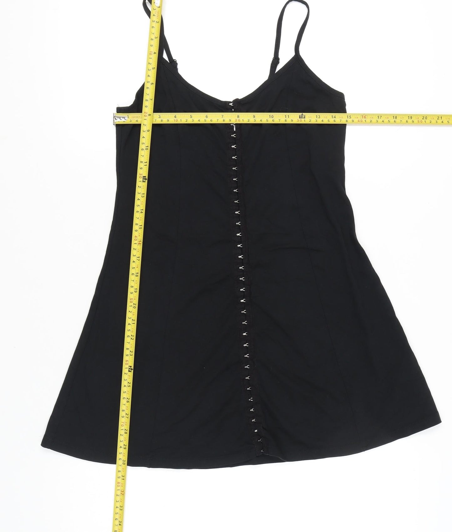 ASOS Women's Black Size 10 Slip Dress Hook & Eye Strappy