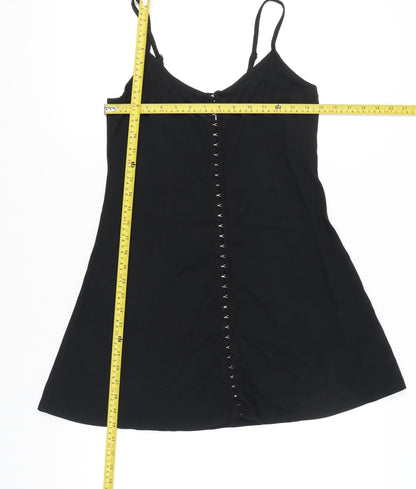 ASOS Women's Black Size 10 Slip Dress Hook & Eye Strappy