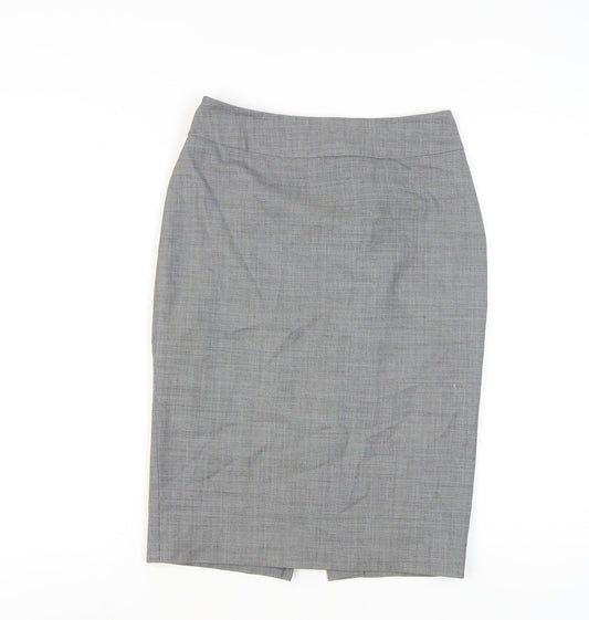 Austin Reed Women’s Grey Wool Blend Pencil Skirt Size 8 Knee Length Workwear