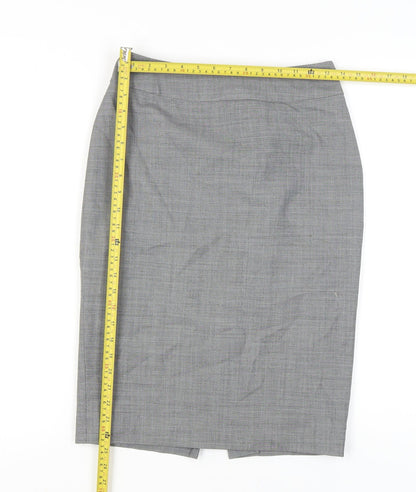 Austin Reed Women’s Grey Wool Blend Pencil Skirt Size 8 Knee Length Workwear