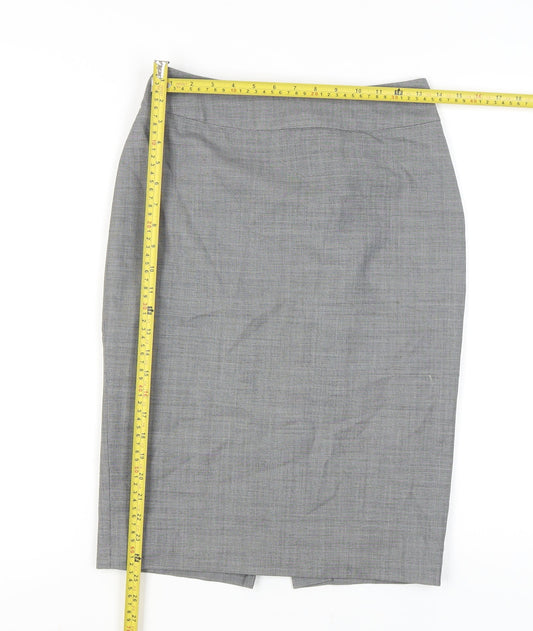 Austin Reed Women’s Grey Wool Blend Pencil Skirt Size 8 Knee Length Workwear