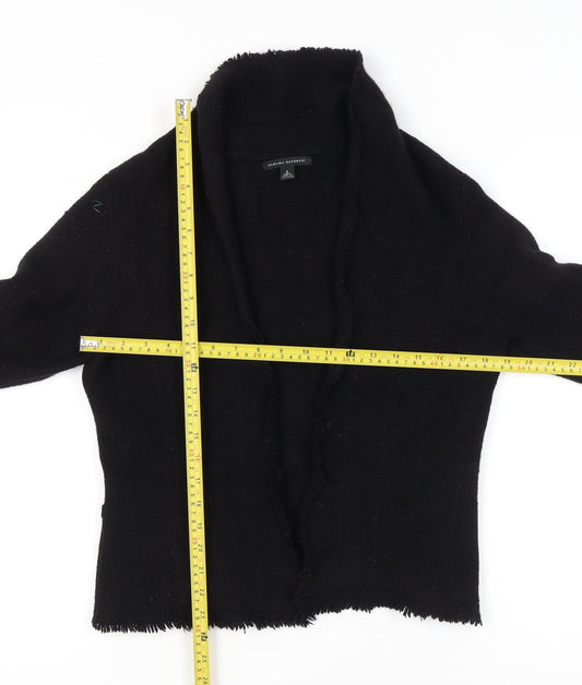 Banana Republic Women's Black Wool Angora Open Front Cardigan Size S