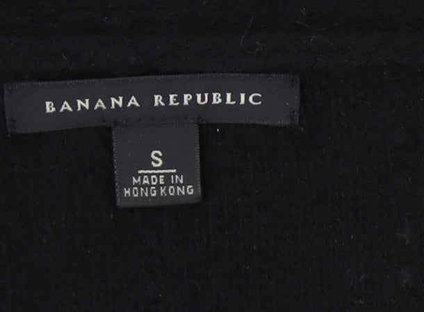 Banana Republic Women's Black Wool Angora Open Front Cardigan Size S