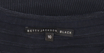Betty Jackson Black Women's Blue Size 10 Scoop Neck Cardigan