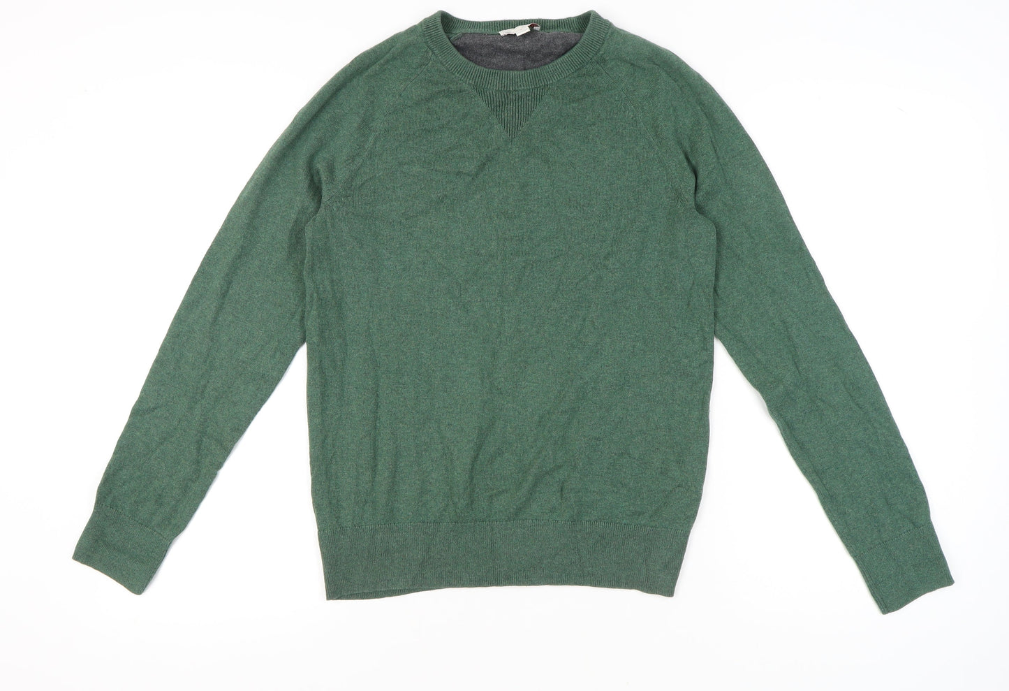 Gap Men's Green Cotton Cashmere Crew Neck Pullover Jumper S