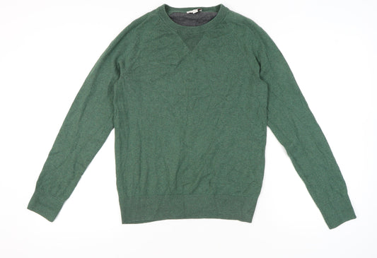 Gap Men's Green Cotton Cashmere Crew Neck Pullover Jumper S