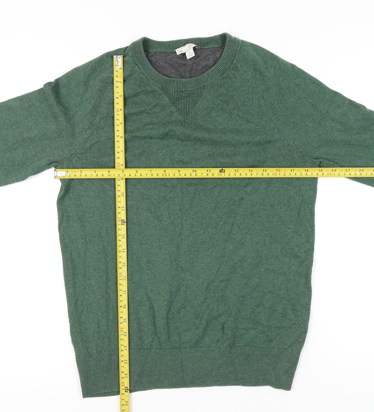 Gap Men's Green Cotton Cashmere Crew Neck Pullover Jumper S
