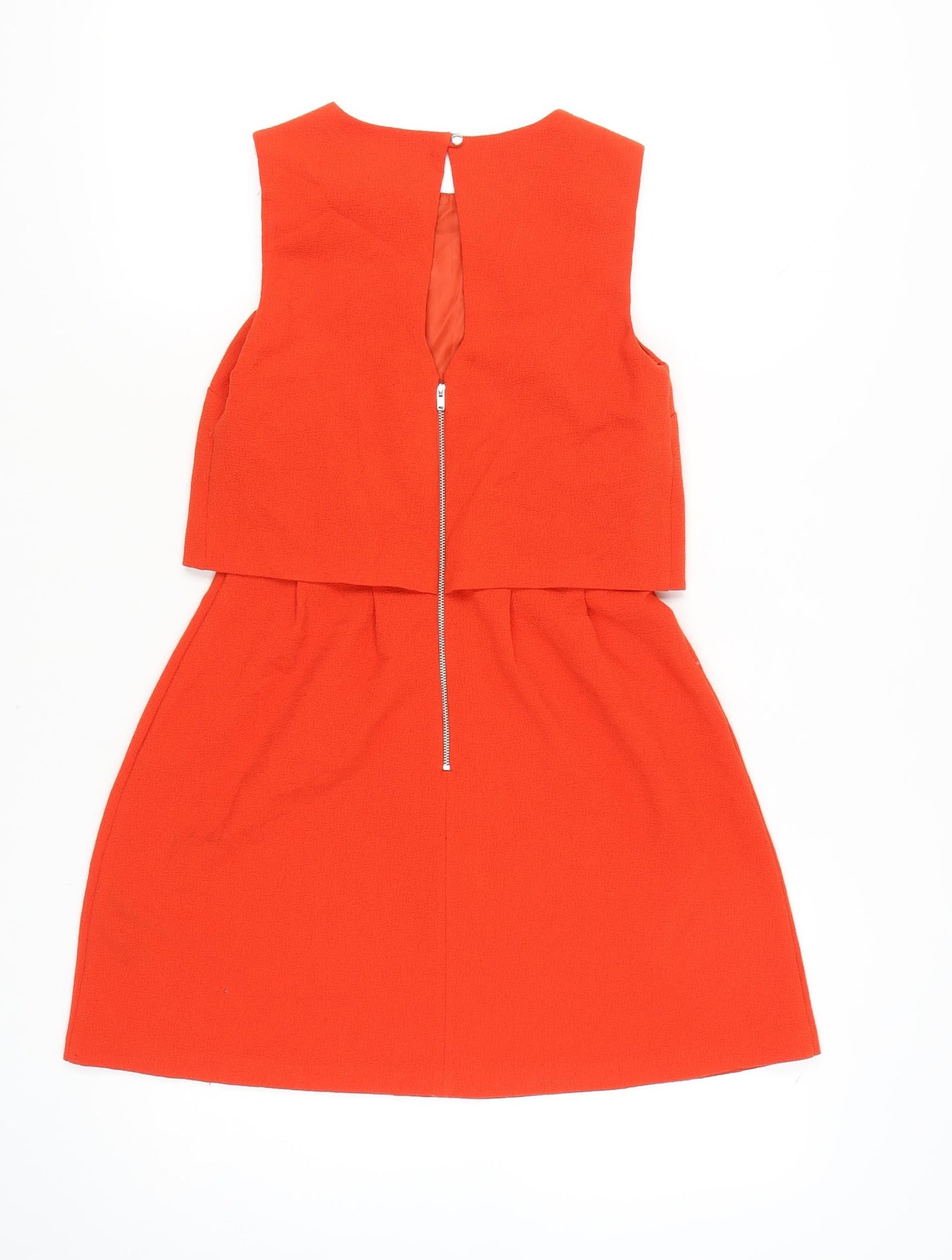 Oasis Women's Orange Size 8 A-Line Sleeveless Short Dress