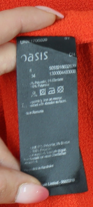 Oasis Women's Orange Size 8 A-Line Sleeveless Short Dress