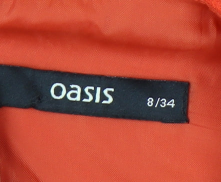 Oasis Women's Orange Size 8 A-Line Sleeveless Short Dress