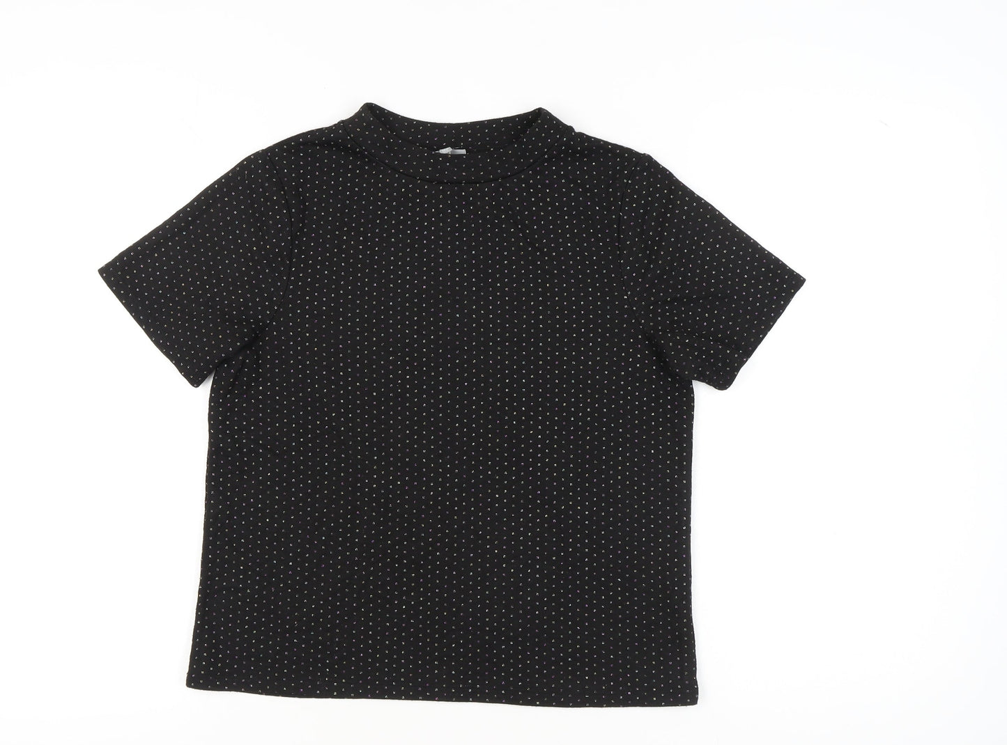 Womens UK Size 12 Oliver Bonas Black Basic T-Shirt
