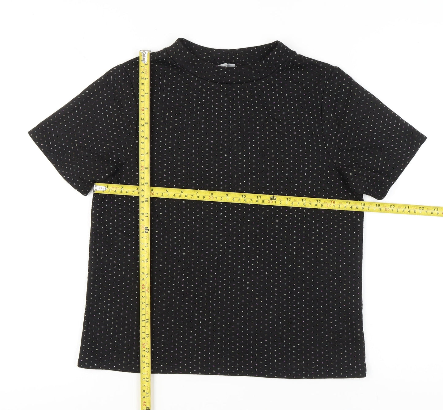 Womens UK Size 12 Oliver Bonas Black Basic T-Shirt