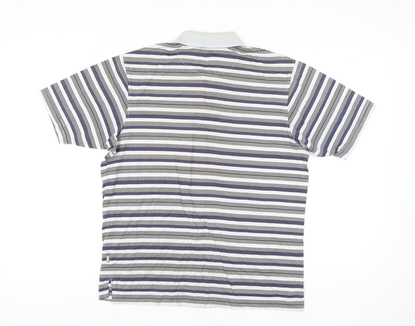 Maine New England Men’s Multicoloured Striped Polo Shirt Size S Cotton Golf