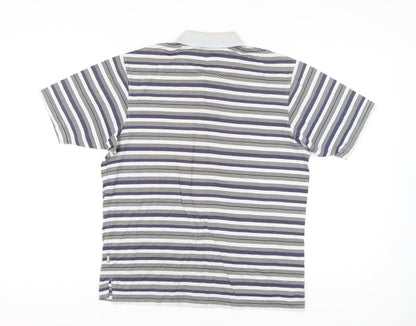 Maine New England Men’s Multicoloured Striped Polo Shirt Size S Cotton Golf