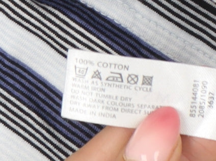 Maine New England Men’s Multicoloured Striped Polo Shirt Size S Cotton Golf