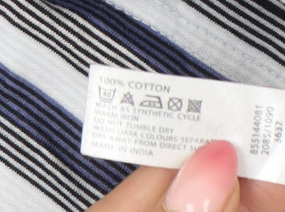 Maine New England Men’s Multicoloured Striped Polo Shirt Size S Cotton Golf