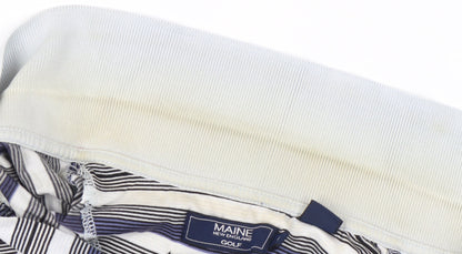Maine New England Men’s Multicoloured Striped Polo Shirt Size S Cotton Golf