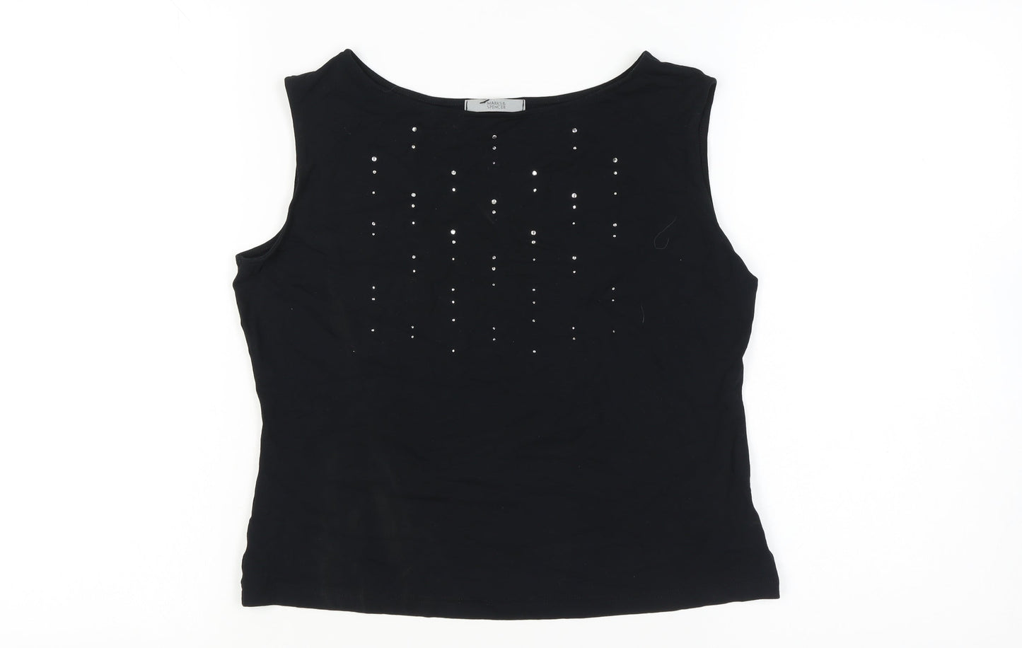 Womens UK Size 14 Marks and Spencer Black Basic Tank
