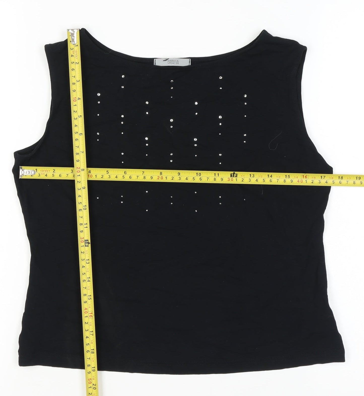 Womens UK Size 14 Marks and Spencer Black Basic Tank